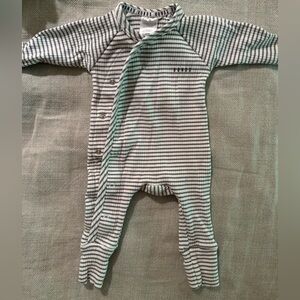 Bonds Blue/Grey and White Striped Kids Footie